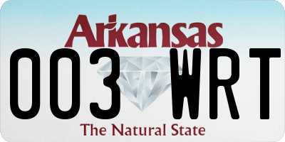 AR license plate 003WRT