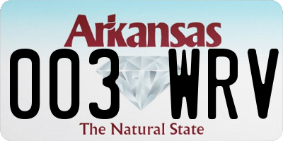 AR license plate 003WRV