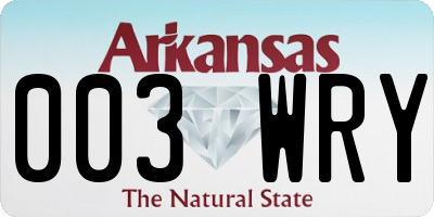 AR license plate 003WRY