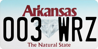 AR license plate 003WRZ