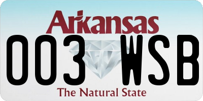 AR license plate 003WSB
