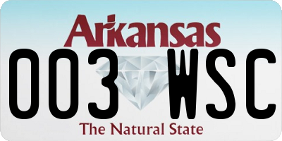 AR license plate 003WSC