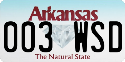 AR license plate 003WSD