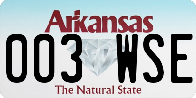 AR license plate 003WSE