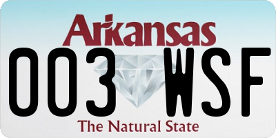 AR license plate 003WSF