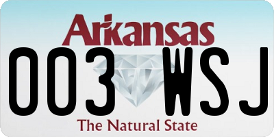 AR license plate 003WSJ