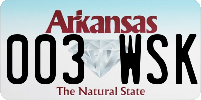 AR license plate 003WSK