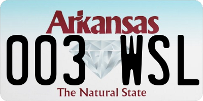 AR license plate 003WSL