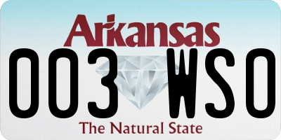 AR license plate 003WSO