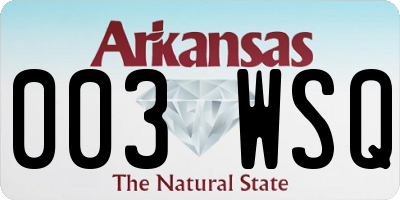 AR license plate 003WSQ