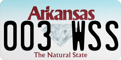 AR license plate 003WSS