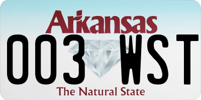 AR license plate 003WST