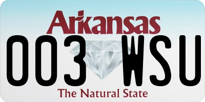 AR license plate 003WSU
