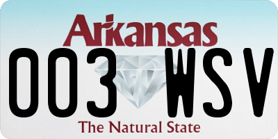 AR license plate 003WSV