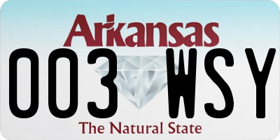 AR license plate 003WSY