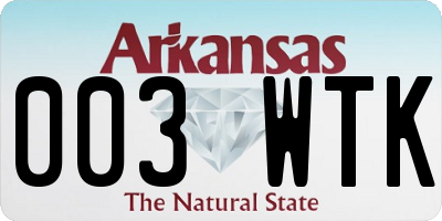 AR license plate 003WTK
