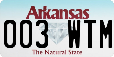AR license plate 003WTM
