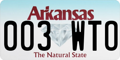 AR license plate 003WTO
