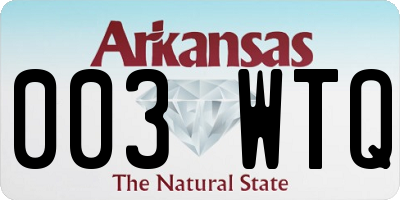 AR license plate 003WTQ