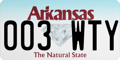 AR license plate 003WTY