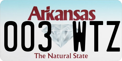 AR license plate 003WTZ