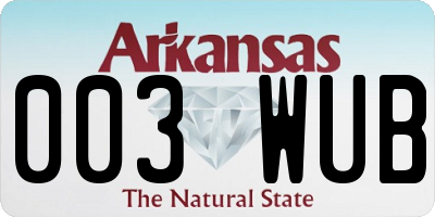 AR license plate 003WUB