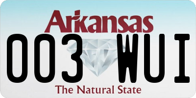 AR license plate 003WUI