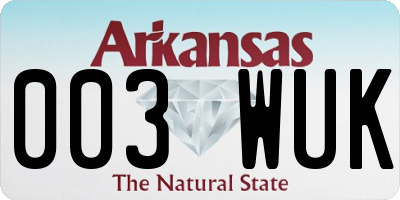 AR license plate 003WUK