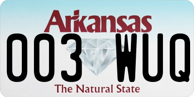 AR license plate 003WUQ