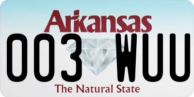 AR license plate 003WUU