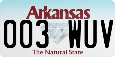 AR license plate 003WUV