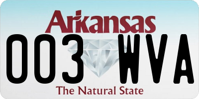 AR license plate 003WVA