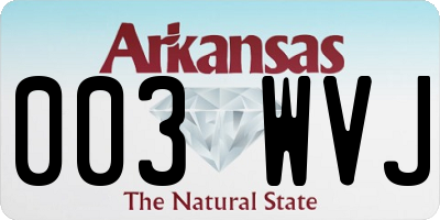 AR license plate 003WVJ