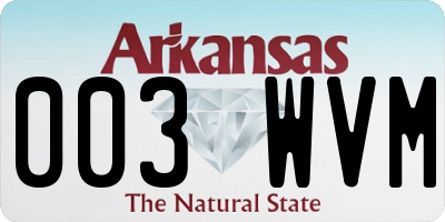 AR license plate 003WVM