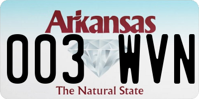 AR license plate 003WVN