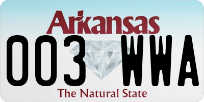 AR license plate 003WWA