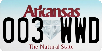 AR license plate 003WWD