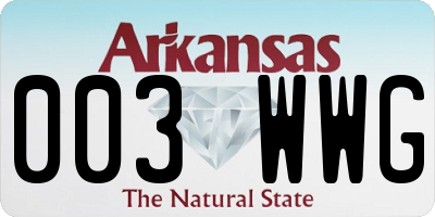 AR license plate 003WWG