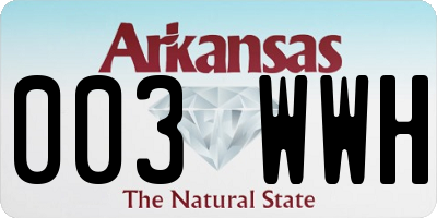 AR license plate 003WWH