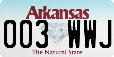 AR license plate 003WWJ