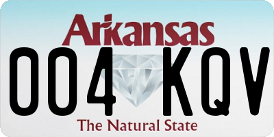 AR license plate 004KQV
