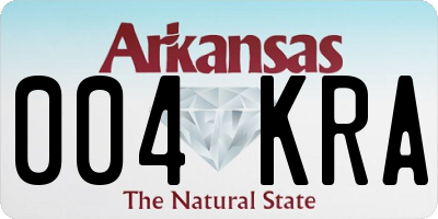 AR license plate 004KRA