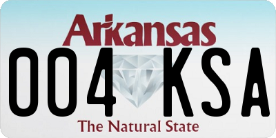 AR license plate 004KSA
