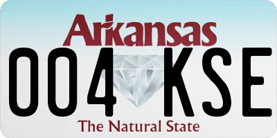AR license plate 004KSE