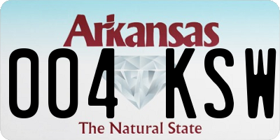 AR license plate 004KSW