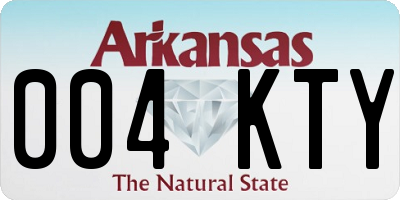 AR license plate 004KTY