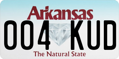AR license plate 004KUD