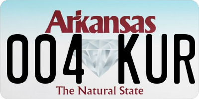AR license plate 004KUR