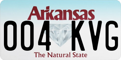 AR license plate 004KVG