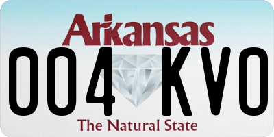AR license plate 004KVO